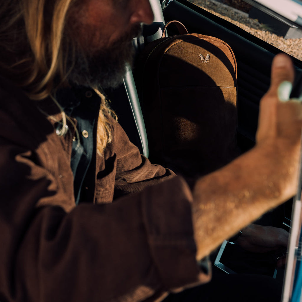 Suede Backpack - Tobacco Brown
