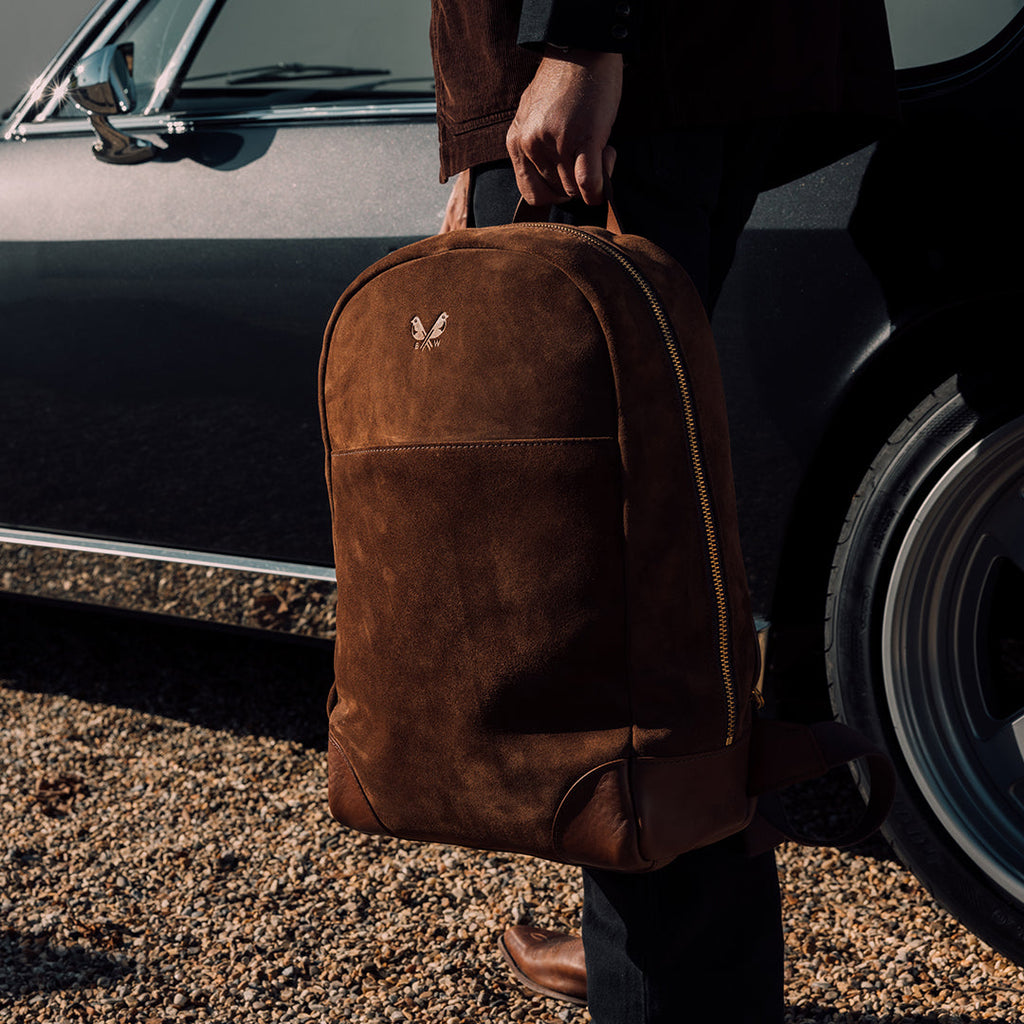 Suede Backpack - Tobacco Brown