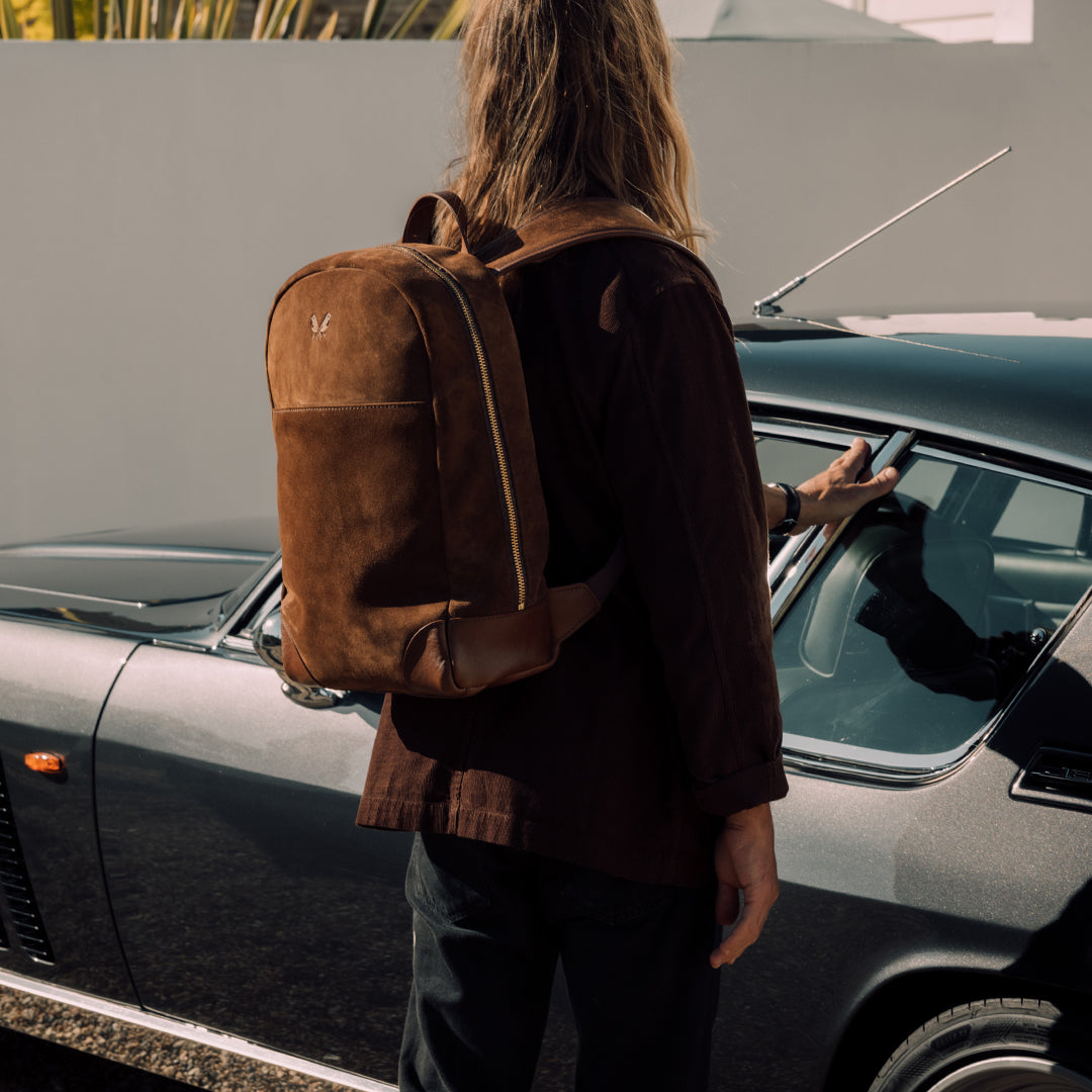 Suede Backpack - Tobacco Brown