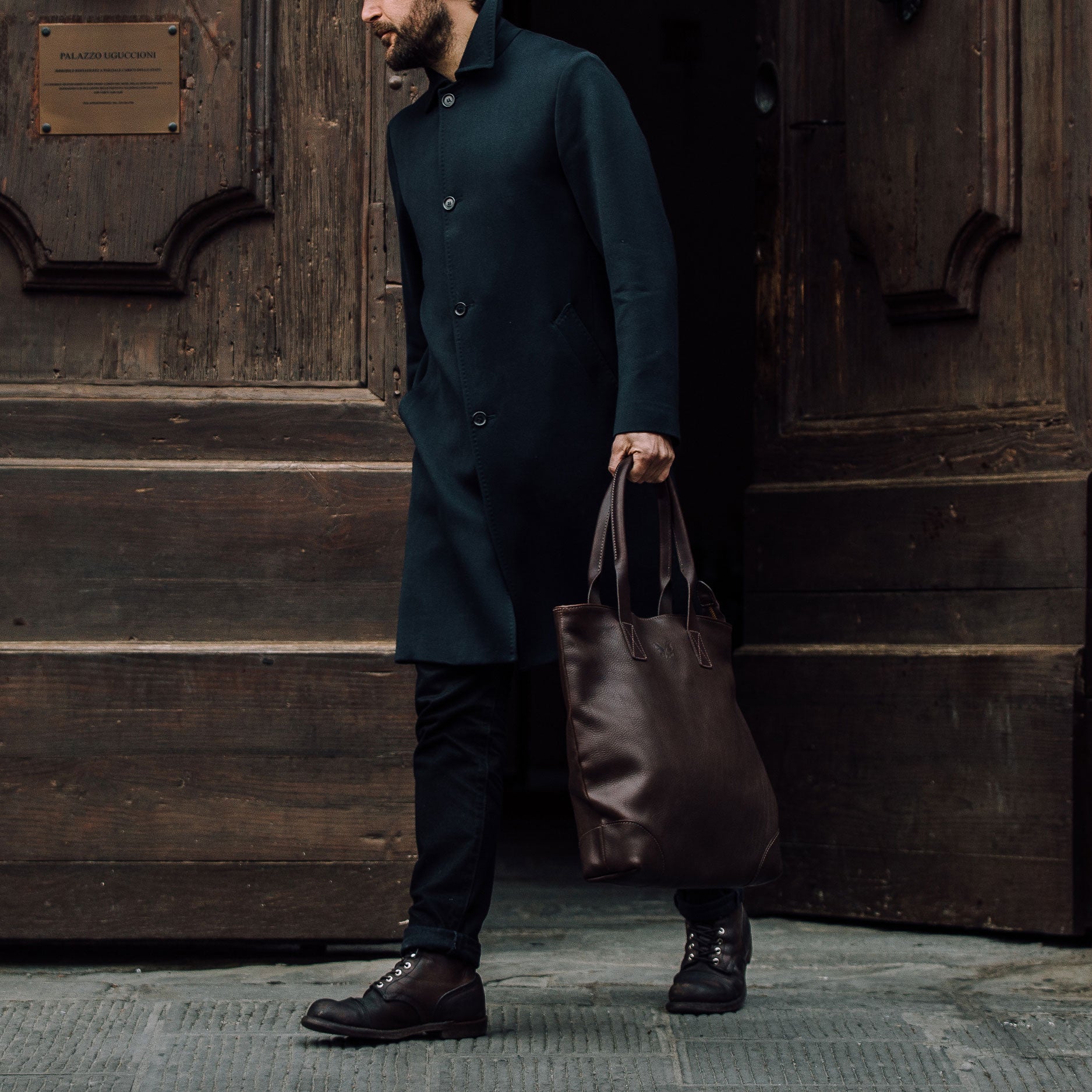 Leather Tote - Brown