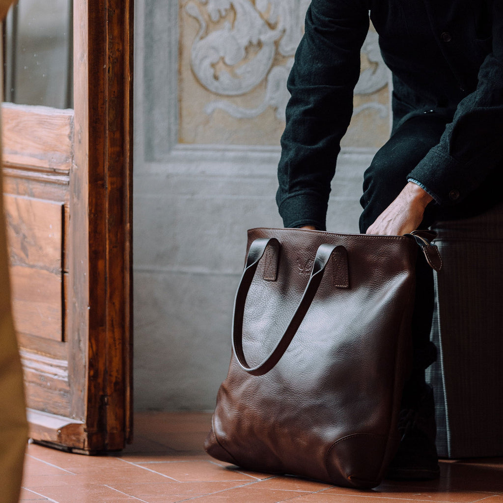 Leather Tote - Brown