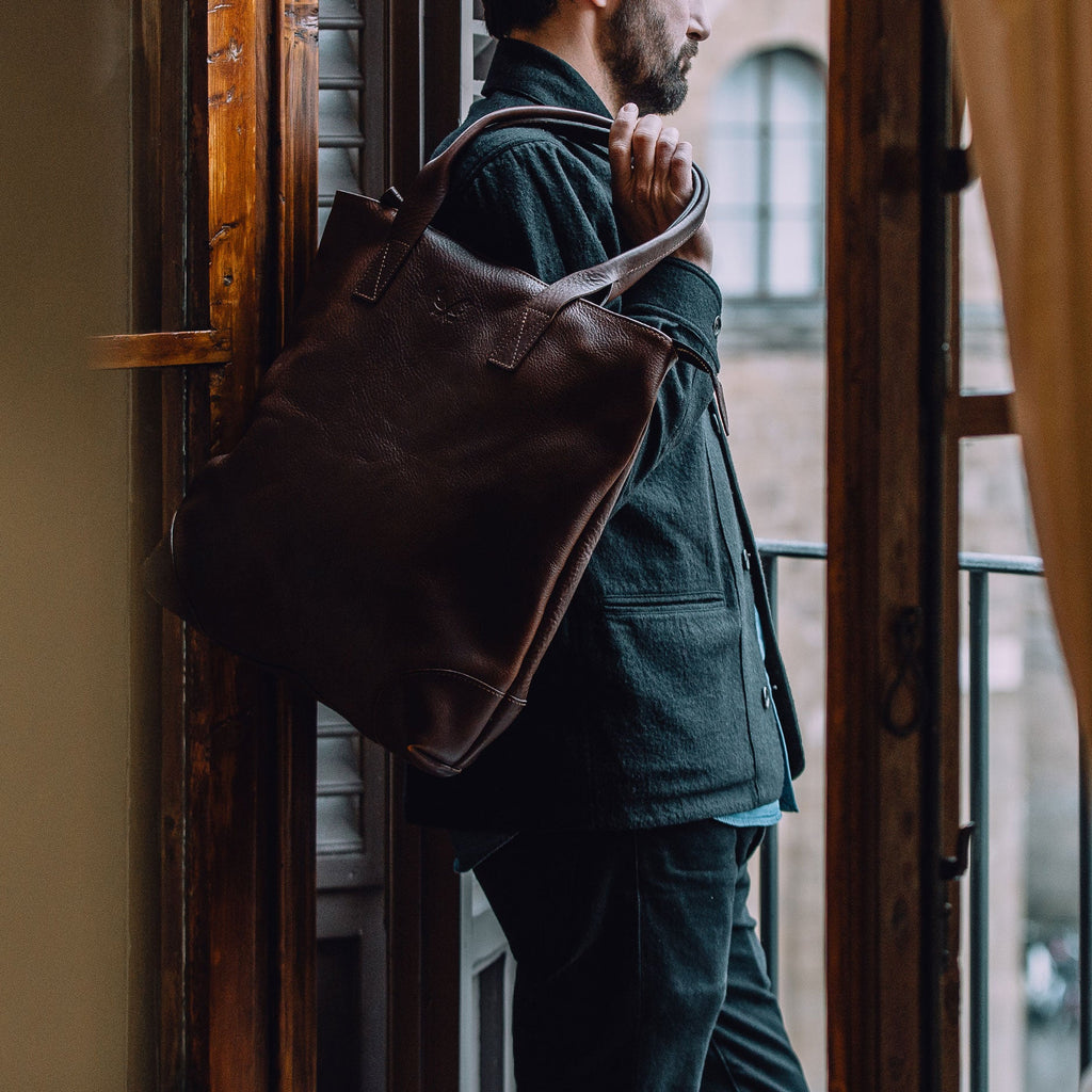 Leather Tote - Brown